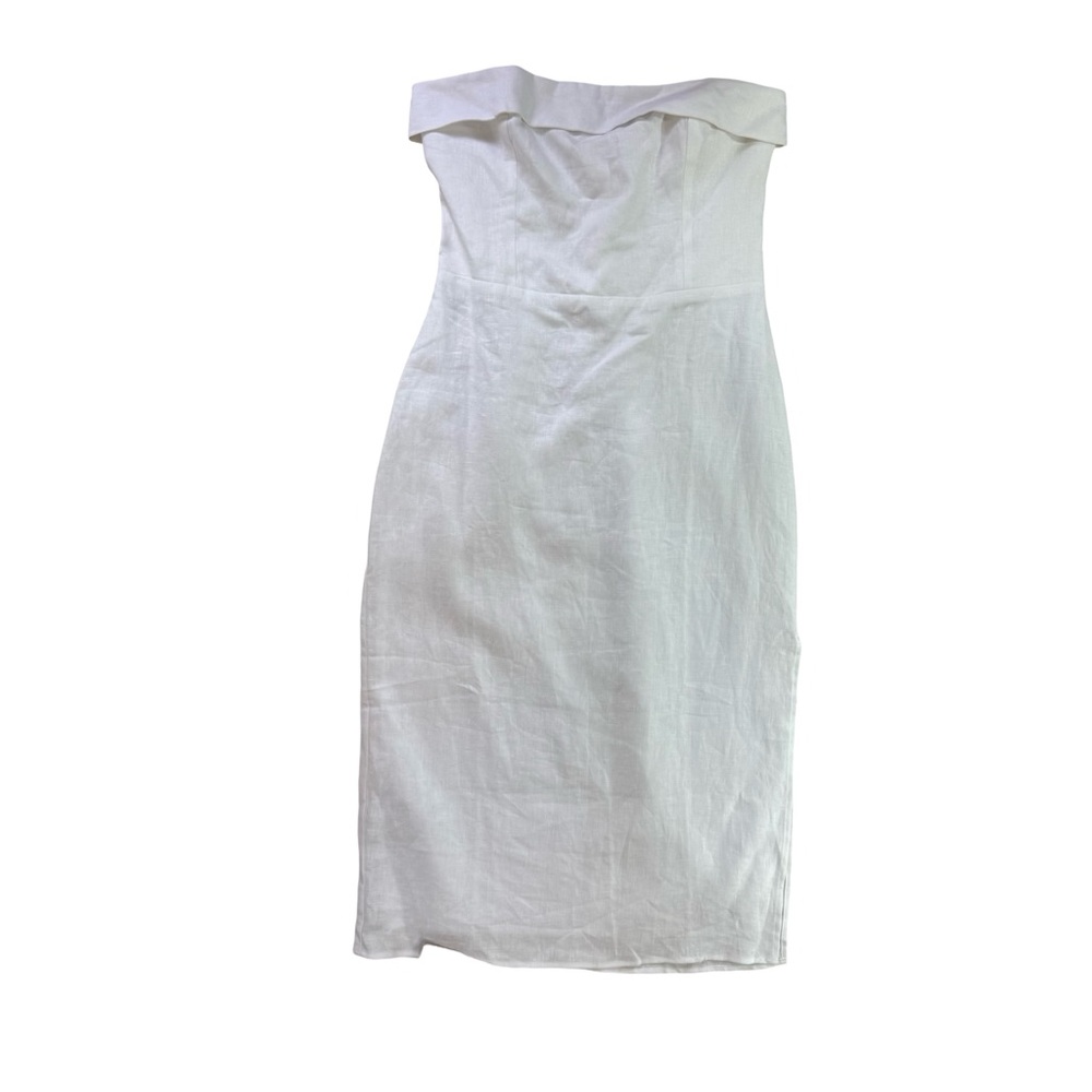 Reformation Marcella Linen White Strapless Dress Sz 10 NWT $278 - Picture 3 of 12